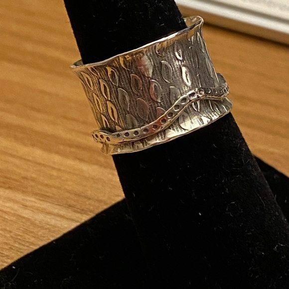 Vintage, 925 sterling silver spinner band ring - Picture 2 of 6